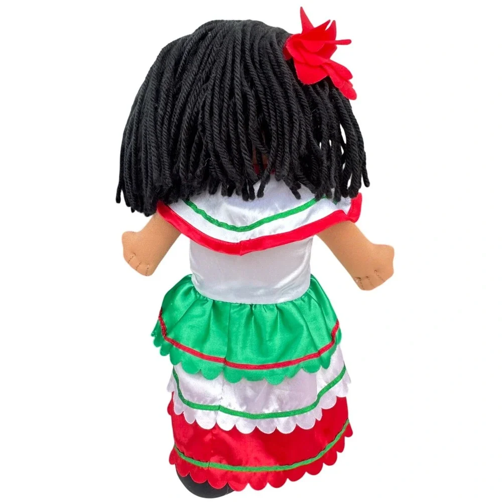 Lakeshore Learning Mexican Heritage Plush Doll 14in Traditional Dress Multicolor